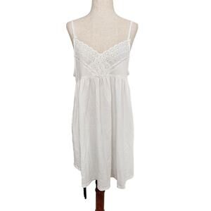 White Babydoll Mini Dress Vitage 90s Victoria's Secret 100% Cotton Bows Medium